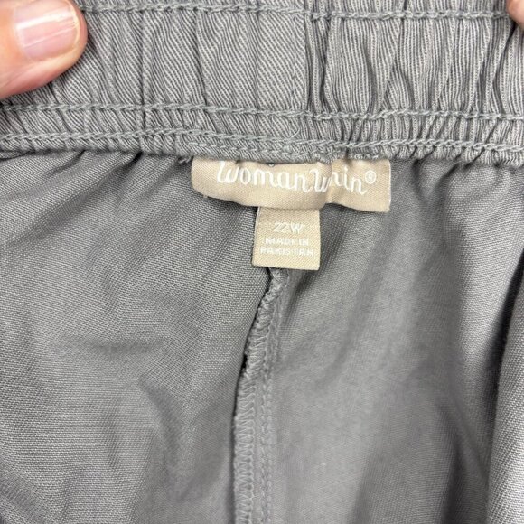 WOMAN WITHIN NEW Pull On Pant Womens 22W Gray Elastic Waist Stretch - Picture 8 of 8